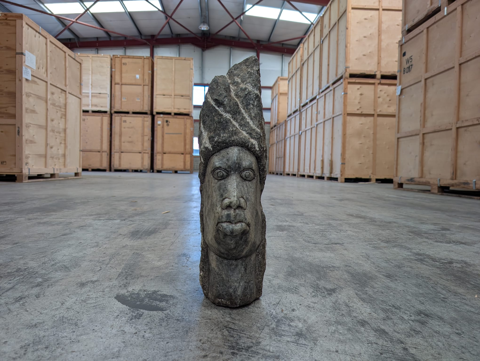 Chief's Head, a stone sculpture by Boira Mteki